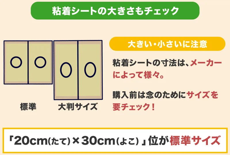 ネズミ捕り用粘着シートのサイズは規定がない